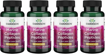 Swanson Hydrolyzed Fish Collagen Type I 400 Milligrams 60 Capsules (4 Pack)