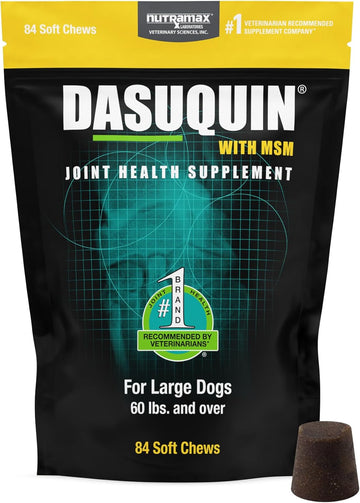 Nutramax Laboratories Dasuquin With Msm Joint Health Supplement For Large Dogs - With Glucosamine, Msm, Chondroitin, Asu, Boswellia Serrata Extract, And Green Tea Extract, 84 Soft Chews