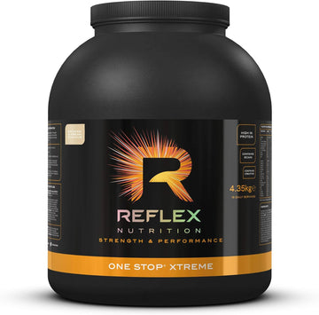 Reflex Nutrition One Stop Xtreme Serious Mass Protein Powder 55g Protein 10.3g BCAA'S, 73g Low GI Carbs 5,000mg Creatine & Added Vitamins (Cookies and Cream, 4.35kg)