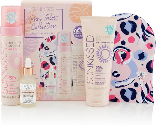 Sunkissed Pure Glow Collection Tanning Gift Set 4 Pieces - Medium