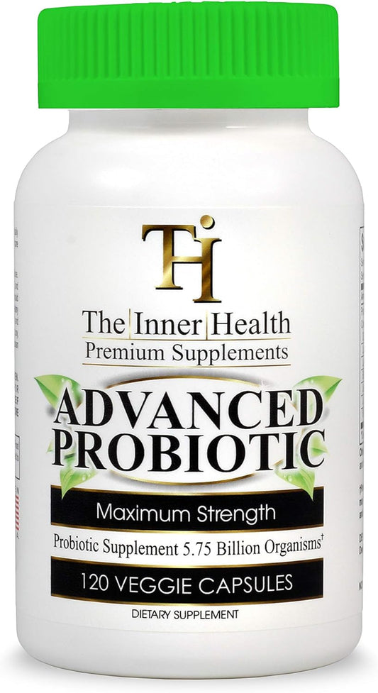 The Inner Health Probiotic Supplement 5.75 Billion Organisms-Bacillus Subtilis Bifidobacterium Longum L.Acidophilus L.Rhamnosus L.Plantarum-120 Caps