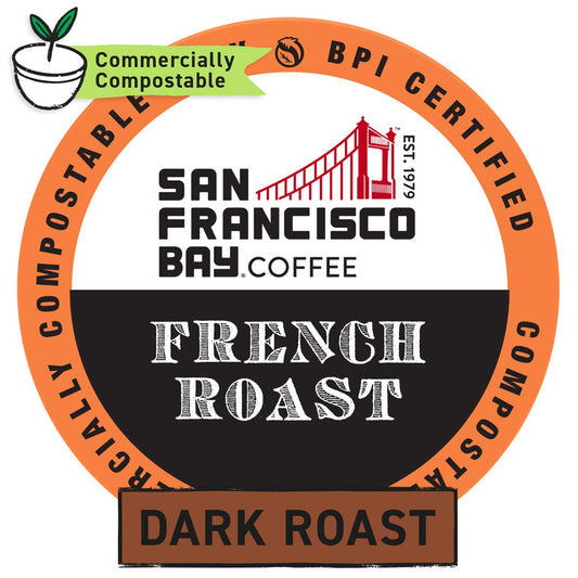 San Francisco Bay Compostable Coffee Pods - French Roast (80 Ct) K Cup Compatible including Keurig 2.0, Dark Roast