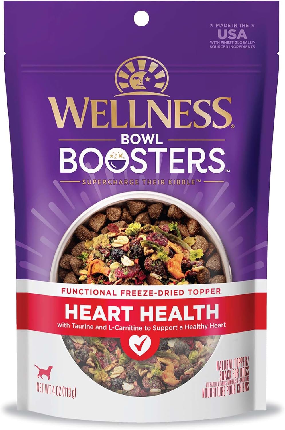 Wellness Core Bowl Boosters Heart Health Dog Food Topper, 4 Ounce Bag