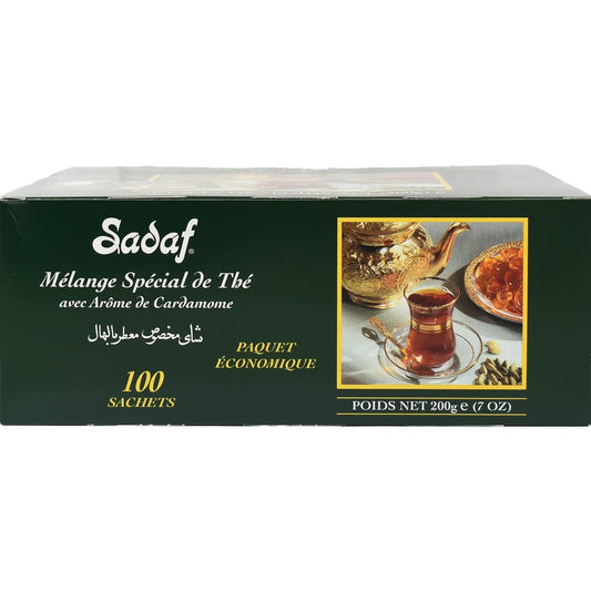 Sadaf Cardamom Tea Bags | Special Blend Cardamom Ceylon Black Tea | Quicktea Product Harvested In Sri Lanka | 100 Bags (Pack Of 1)