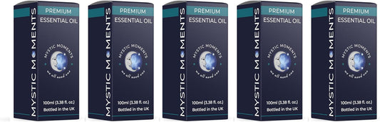 Mystic Moments | Favourites Essential Oil Gift Starter Pack 5x100ml | Eucalyptus Blue Gum, Lavender, Orange Sweet, Patchouli, Tea Tree | Perfect as a gift