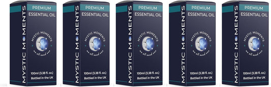 Mystic Moments | Favourites Essential Oil Gift Starter Pack 5X100Ml | Eucalyptus Blue Gum, Lavender, Orange Sweet, Patchouli, Tea Tree | Perfect As A Gift