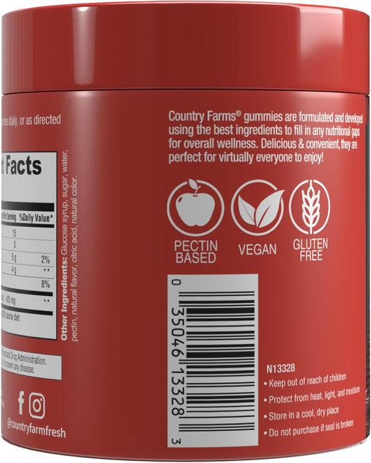 Country Farms Tart Cherry Gummies, Dialy Metabolic Support, Supports Joint Health, Packed With Potent Antioxidants, Cherry Flavor, 60 Gummies