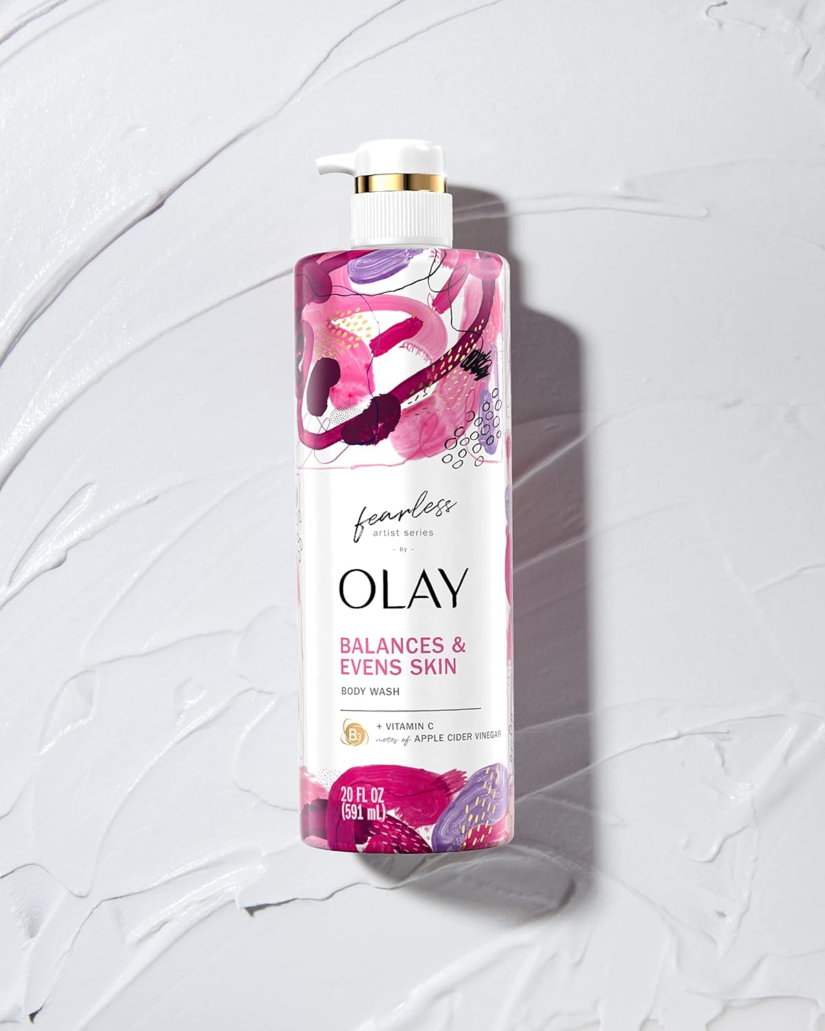 Olay Fearless Skin Balancing Womens Body Wash with Vitamin C and Notes of Apple Cider Vinegar Artist Series 20 fl oz (Pack of 4) : Beauty & Personal Care