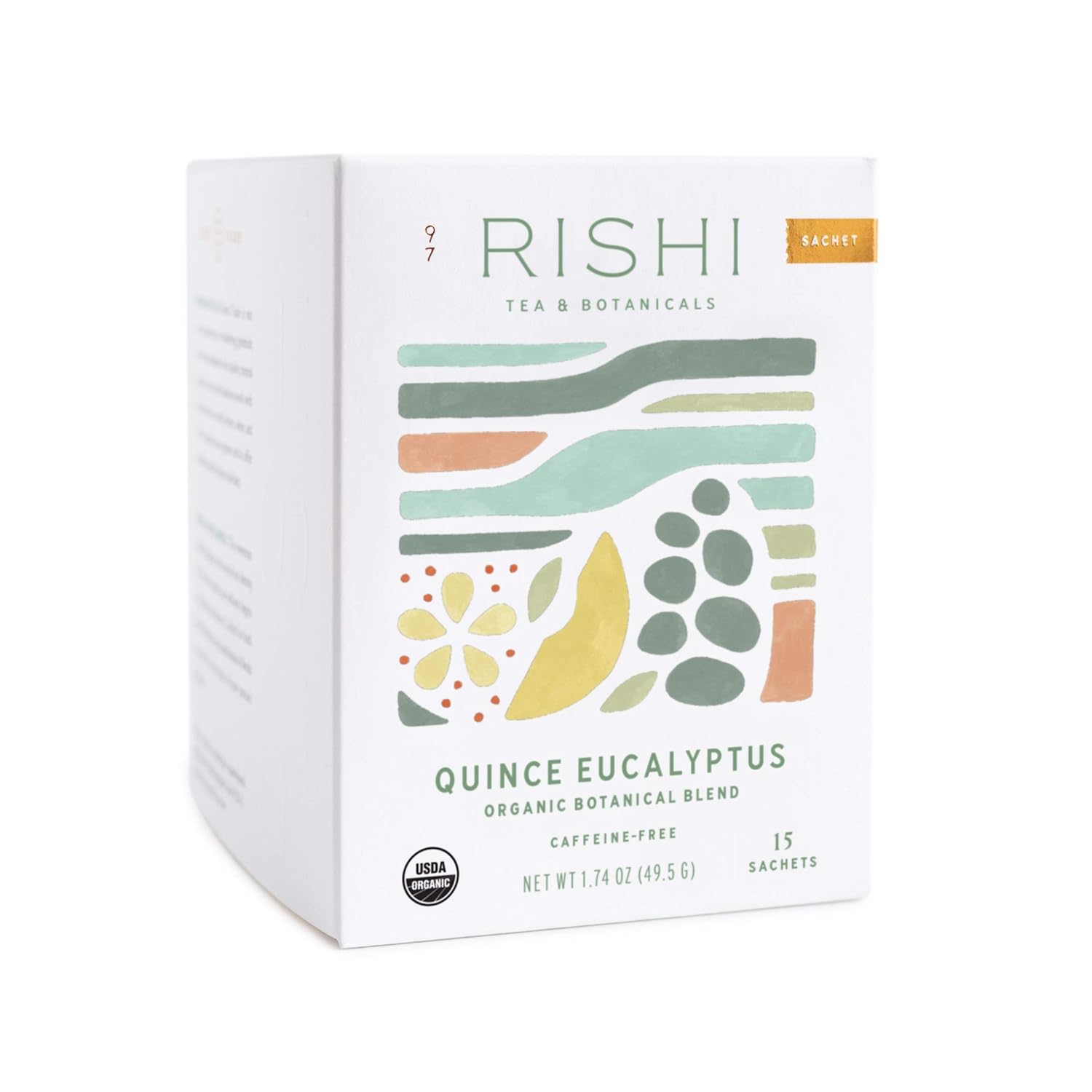 Rishi Tea Quince Eucalyptus Herbal Tea | Usda Organic Direct Trade Sachet Tea Bags, Certified Kosher, Caffeine Free Swet & Refreshing Blend | 15 Count (Pack Of 1)