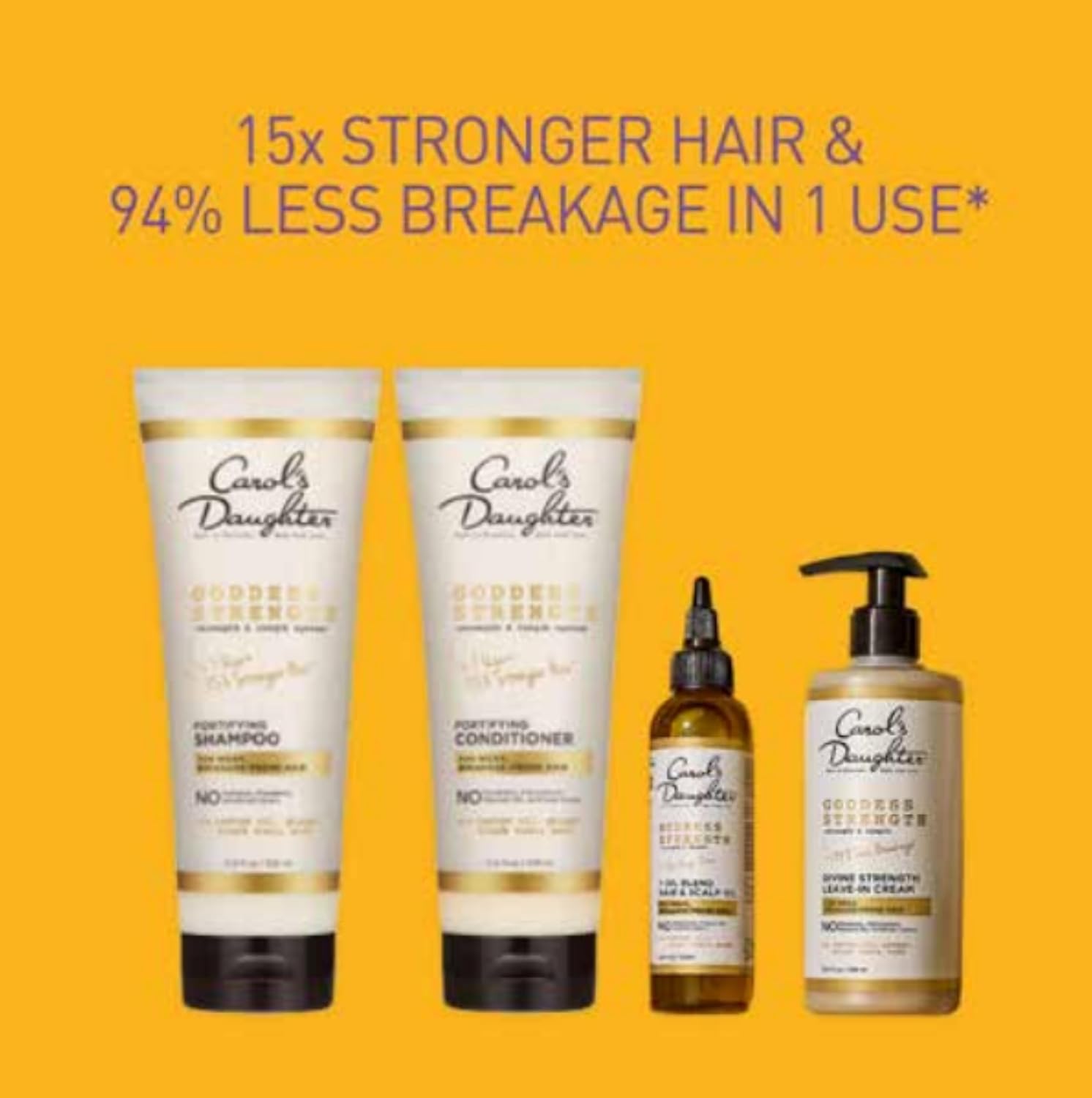 Carol's Daughter X Coco Gauff Goddess Strong Bundle: Hair Care Kit with Shampoo, Conditioner, Leave-In Treatment and Scalp Oil, 4 Items : Beauty & Personal Care