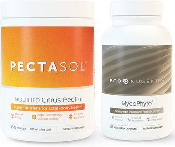 Econugenics Ultimate Immune System Support Pack - Pectasol-C Modified Citrus Pectin- 454 Grams & Mycophyto Medicinal Mushroom Health- 60 Capsules