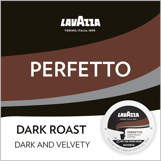 Lavazza Perfetto Single-Serve Coffee K-Cup® Pods for Keurig® Brewer, 88 Count, Full-bodied dark roast with bold, dark flavor and notes of caramel, 100% Arabica