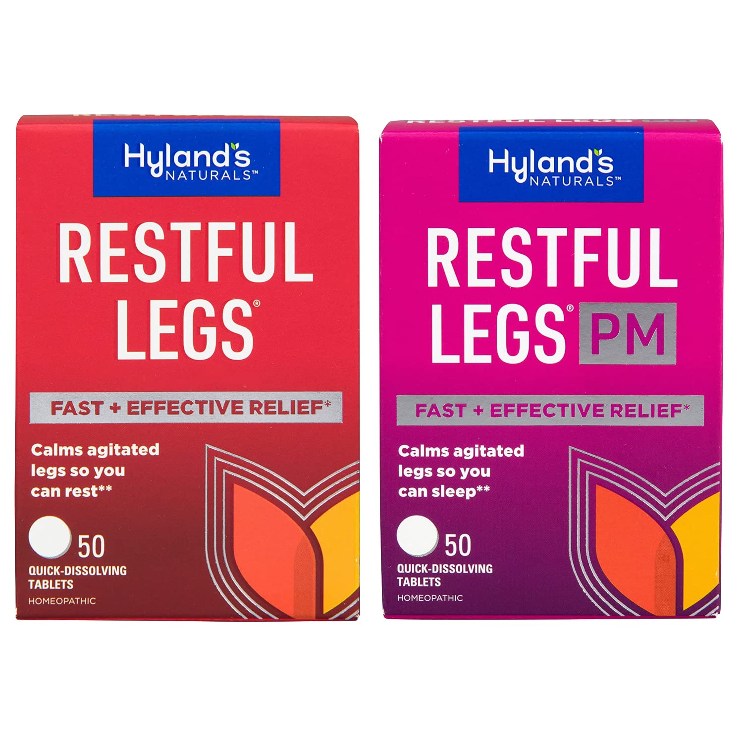 Bundle Of Hyland'S Restful Legs + Restful Legs Nighttime Pm Tablets - Natural Itching, Crawling, Tingling And Leg Jerk Relief, 50 Count Each