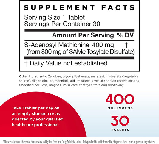 Jarrow Formulas - Sam-E, 400 mg, 30 tablets