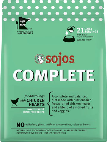 Sojos Complete Chicken Recipe Adult Freeze-Dried Grain-Free Raw Dog Food, 7 Pound Bag