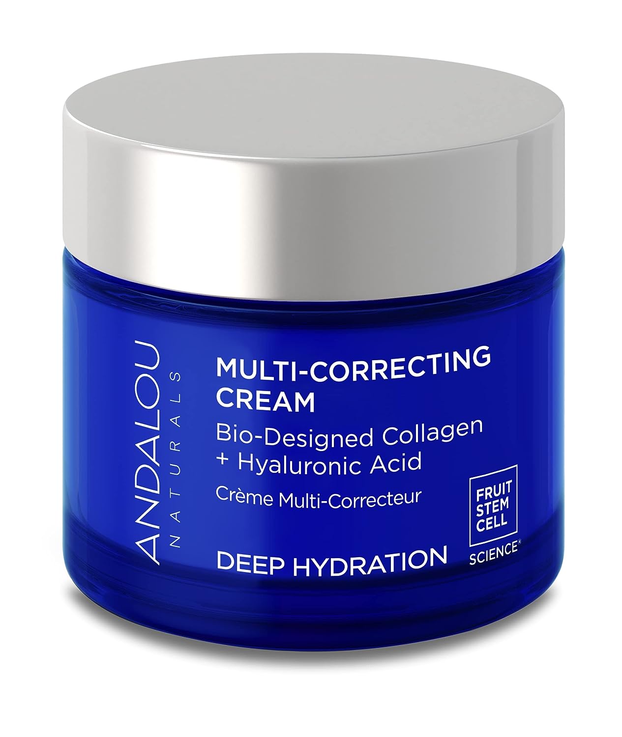 Andalou Naturals Deep Hydration Face Moisturizer, Multi-Correcting Cream, Day & Night Moisturizer for Face with Hyaluronic Acid & Vegan Collagen for Softer & More Supple Skin, 1.7 fl oz