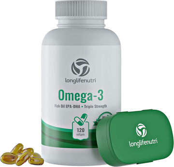 Omega 3 Fish Oil Pills 120 Softgels Capsule | Essential Fatty Acids 1000Mg Supplement | High Dha Epa | Immune Support Formula | Natural Nordic Algae Ultra Omega3 Women & Men