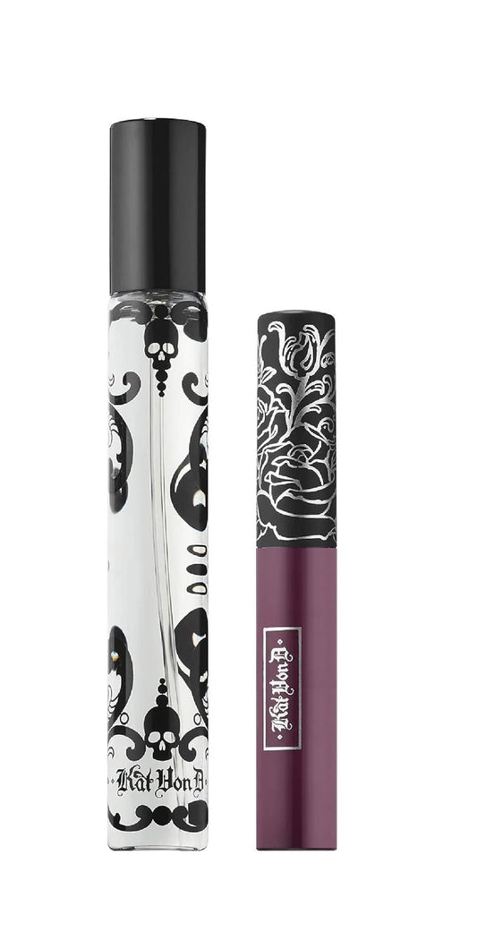 Kat Von D Sinner Travel Duo - Eau De Parfum Travel Spray + Everlasting Liquid Lipstick Mini : Beauty & Personal Care