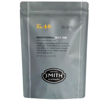 Smith Teamaker Exceptional Iced Tea No. 46, Refreshing, Caffeinated, Sustainably Grown Organic Full Leaf Black Iced Tea, 10 Count, 1 Quart Sachets