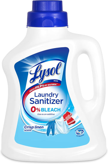 Lysol Disinfectant Laundry Sanitizer & Scent Booster, Laundry Detergent Additive, Color Safe Bleach Alternative, Laundry Odor Eliminator, Kills Bacteria & Viruses, Crisp Linen Scent, 90 Fl Oz