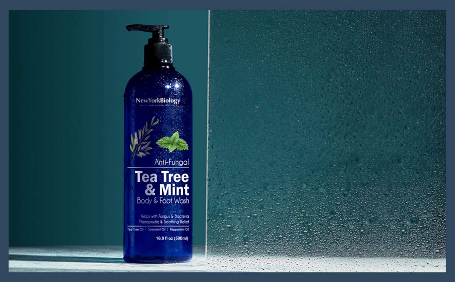 New York Biology Tea Tree Mint Body Wash Helps Nail Fungus, Athletes Foot, Ringworms, Jock Itch, Acne, Eczema & Body Odor, Soothes Itching & Promotes Healthy Skin And Fee – 500 Ml