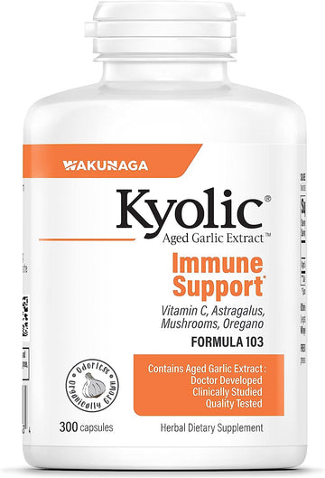 Kyolic Aged Garlic Extract Formula 103 Immune Support, 300 Capsules (Packaging May Vary)