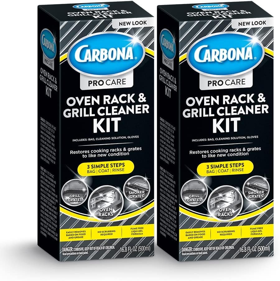Carbona Oven Rack & Grill Cleaner | Eliminates Thick Grease & Build-Up | Griddle & BBQ Cleaning Solution | 16.8 Fl Oz, 2 Pack