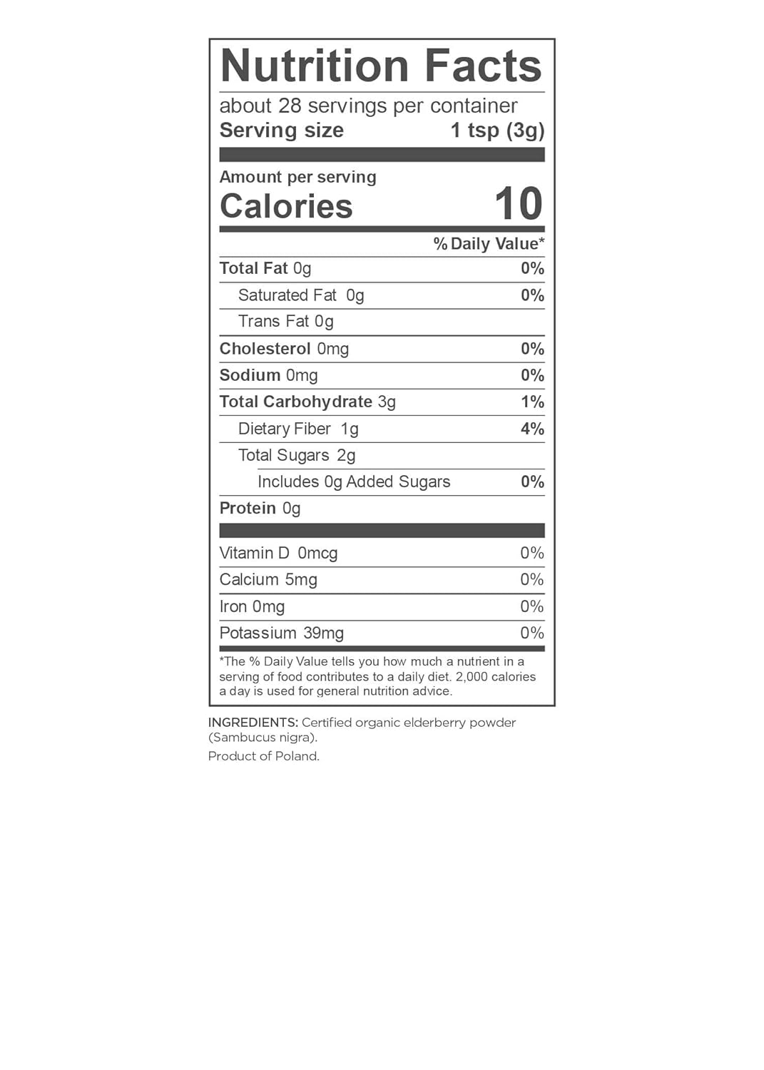 Navitas Organics Elderberry Powder, 3oz Bag, 28 Servings — Organic, Non-GMO, 100% Whole Elderberry Powder for Immune Support