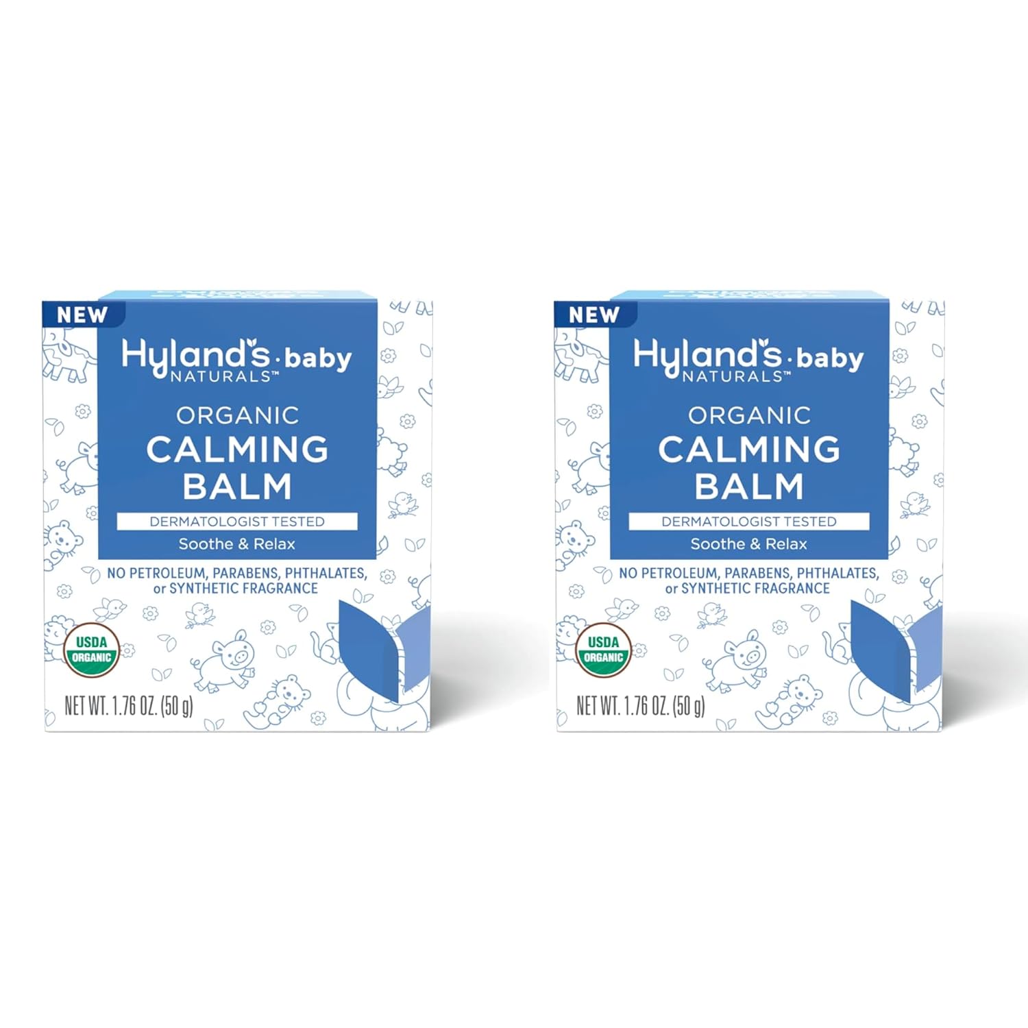 Hyland's Baby Organic Calming Balm, Soothe & Relax, With Organic Lavender, Eucalyptus, & Bergamot Fruit Oil, Safe & Gentle, Dermatologist Tested, 1.76 oz. (Pack of 2) : Baby