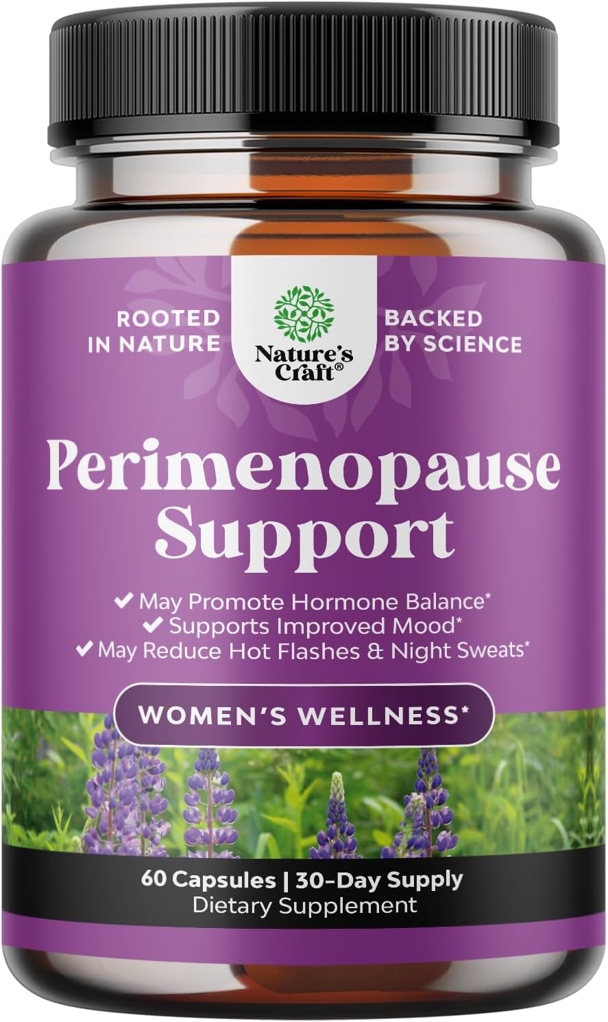 Complete Perimenopause Supplement for Women - Multibenefit Menopause Relief for Women with Maca Root Vitex Berry & Black Cohosh for Hot Flashes Night Sweats Hormone Balance and Mood Support (1 Month)