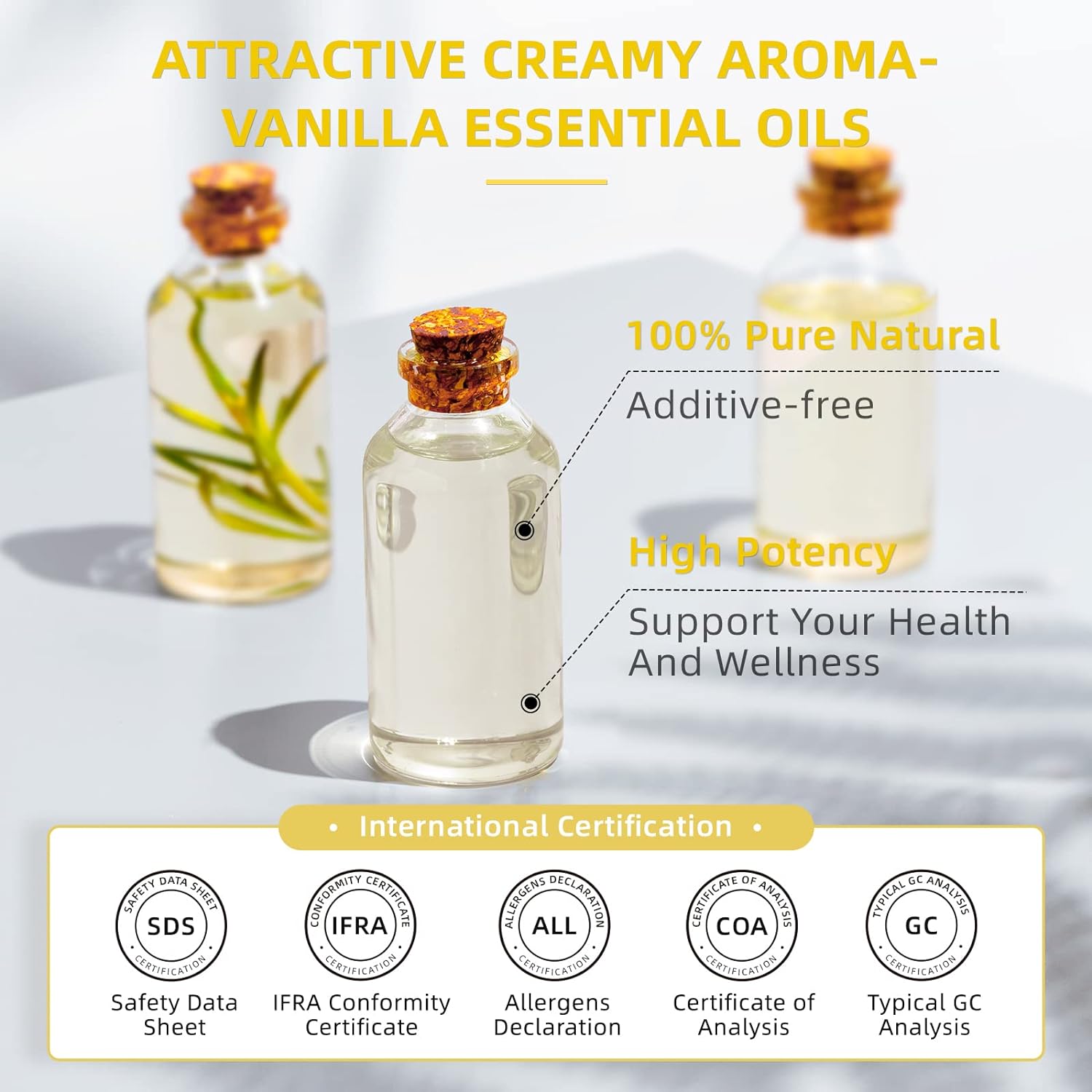 HIQILI 16 Fl Oz Vanilla Essential Oil, 100% Pure Natural Vanilla Oil for Skin, Diffuser, Perfume - 500ML : Health & Household