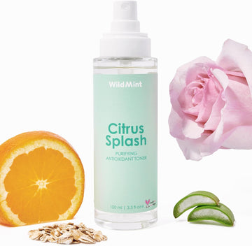 WildMint Citrus Splash Natural Face Toner | Brightening Toner for Sensitive, Mature & Damaged Skin | Vitamin C for Dark Spots & Acne Prone Skin | UK Made Vegan & Cruelty-Free Skincare | 100ml