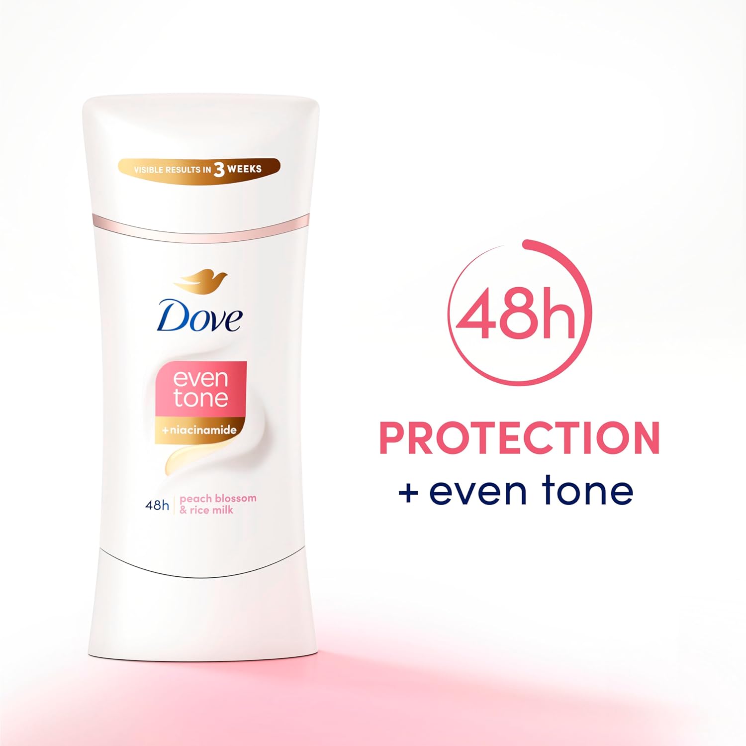 Dove Even Tone Antiperspirant Deodorant Stick Peach Blossom & Rice Milk 3 Count 2.6 oz : Beauty & Personal Care