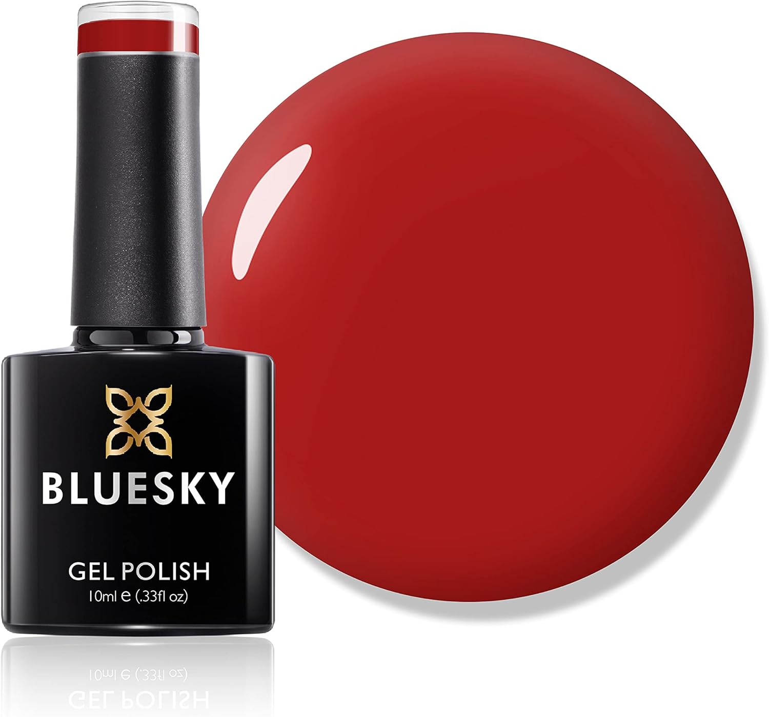 Bluesky Gel Polish, Cherry Brandy, A9, 10 Ml, Gel Soluble Nail Polish, Red, Shimmer (Curing Under Uv/Led Lamp Required) Pack (X)