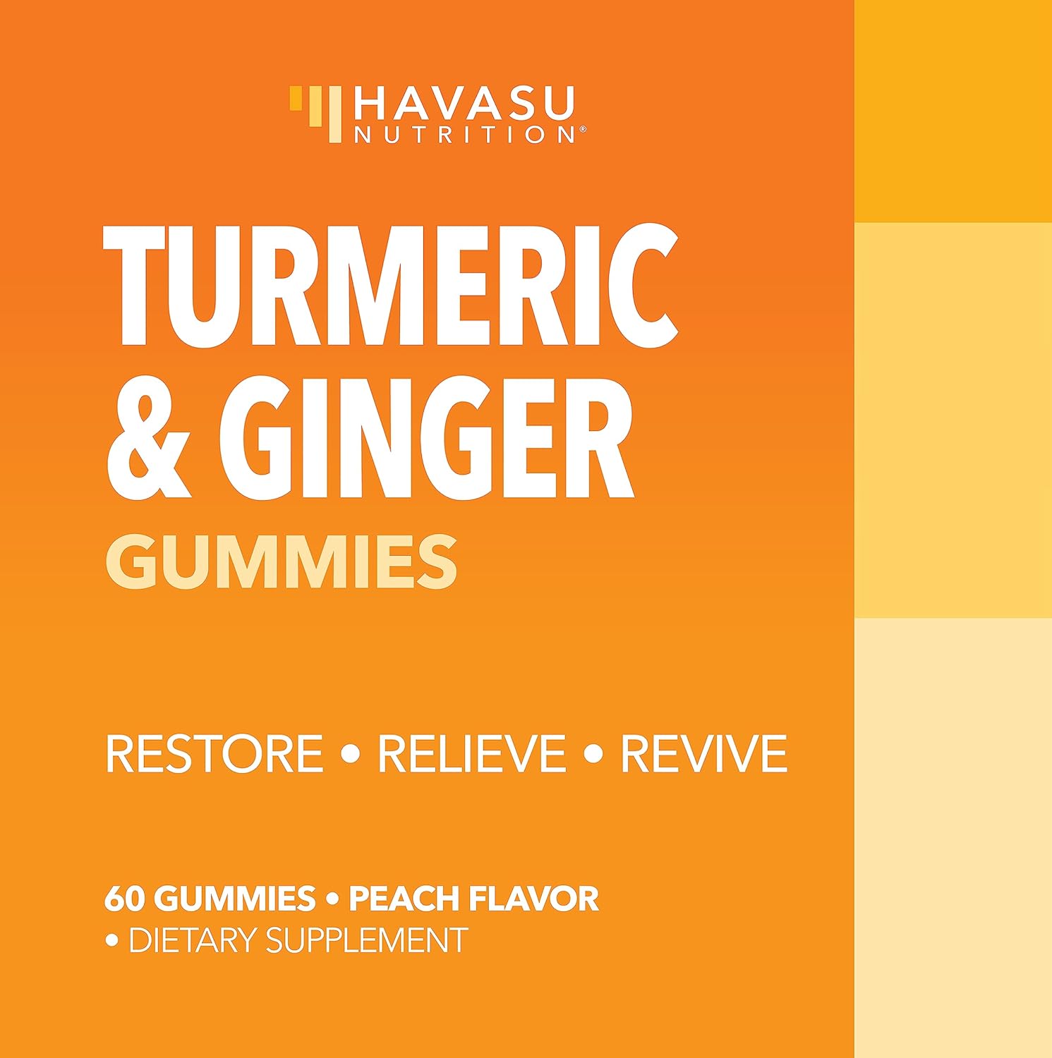 Turmeric Gummies With Ginger - Turmeric Supplement With Ginger Root Extract - Ginger Chews with Turmeric Curcumin for Immune Support and Joint Health - Peach Flavor - 60 Turmeric and Ginger Gummies : Health & Household