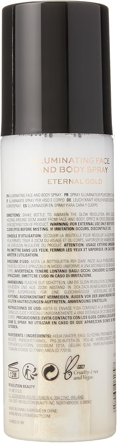 Makeup Revolution, Glow Revolution, Highlighter, Eternal Gold, 200Ml