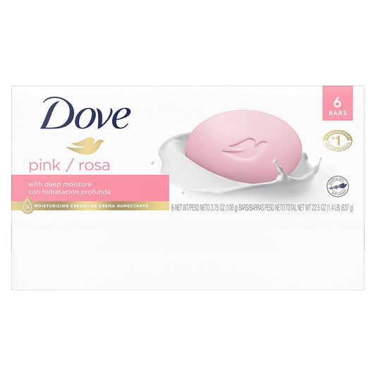 Dove Beauty Bar Gentle Skin Cleanser Pink 6 Bars Moisturizing For Gentle Soft Skin Care More Moisturizing Than Bar Soap 3.75 Oz