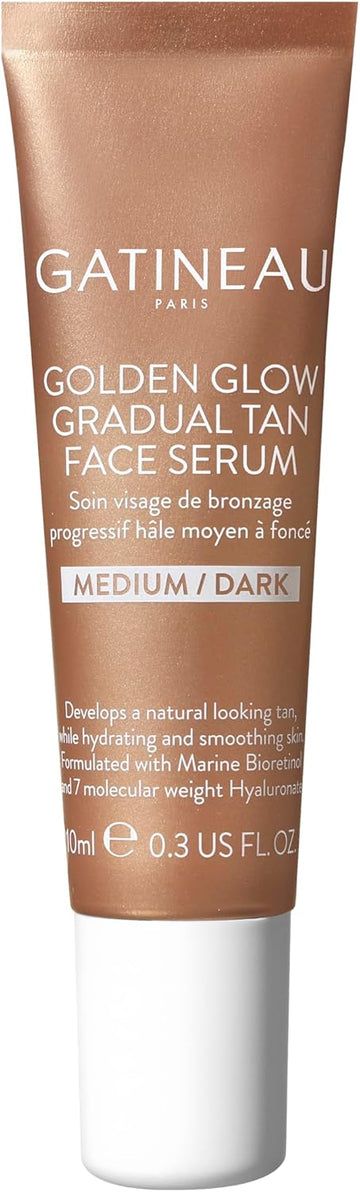 Gatineau - Golden Glow Gradual Tan Face Serum (Medium/Dark 10Ml) - Daily Facial Moisturiser With Self Tan, Natural & Streak Free, Radiant Dewy Complexion