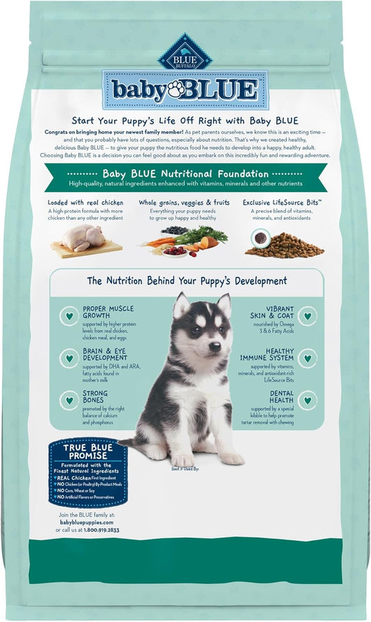 Blue Buffalo Baby Blue Natural Dry Food For Puppies, Healthy Growth Formula With Dha, High-Protein Savory Chicken Recipe, 4-Lb. Bag