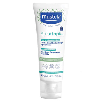 Mustela Stelatopia Eczema-Prone Skin Emollient Baby Face Cream - Face Moisturizer With Natural Avocado & Sunflower Oil - Fragrance-Free - 1.35 Fl Oz (Pack Of 1)