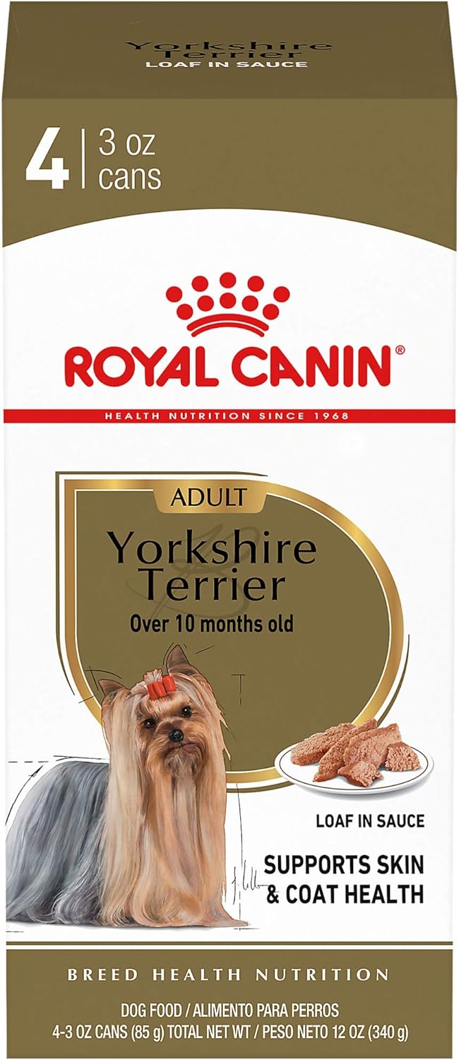 Royal Canin Yorkshire Terrier Adult Breed Specific Wet Dog Food, 3 oz can (4-pack)