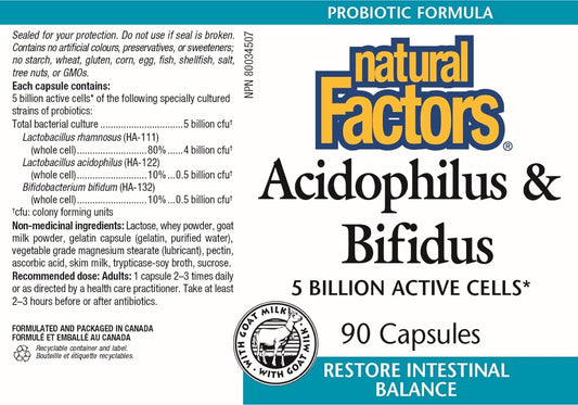 Acidophilus and Bifidus with Goat's Milk 90 Capsules