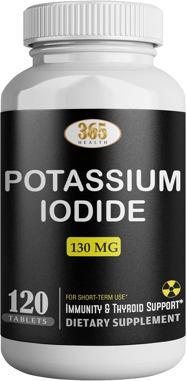 Potassium Iodide Tablets 130 Mg - Ki Tablets- Potassium Iodine Tablets 130 Mg - Usa Made Potassium Iodine Pills Yodo Naciente, Yoduro De Potasio - 120 Tablets