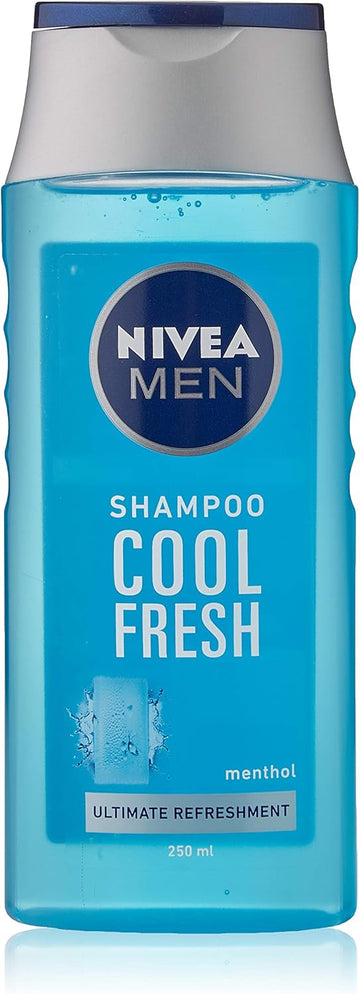 Nivea Men Cool Fresh Shampoo 250Ml, Daily Shampoo For Men, Cool & Refreshing Hair Care, Menthol Shampoo Suitable For Normal To Greasy Hair