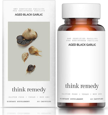 Aged Black Garlic Capsules - Garlic Pills - Less Odor - 60 Capsules - Allium Sativum Supplement - More Effective Than Allicin