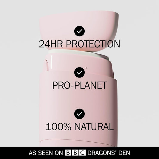 Fussy - Natural Refillable Deodorant - Aluminium Free - 24 Hour Protection - Floral Scent And Blush Pink Case - Cedar, Cinnamon And Patchouli - Vegan & Cruelty Free - 100% Natural & Effective