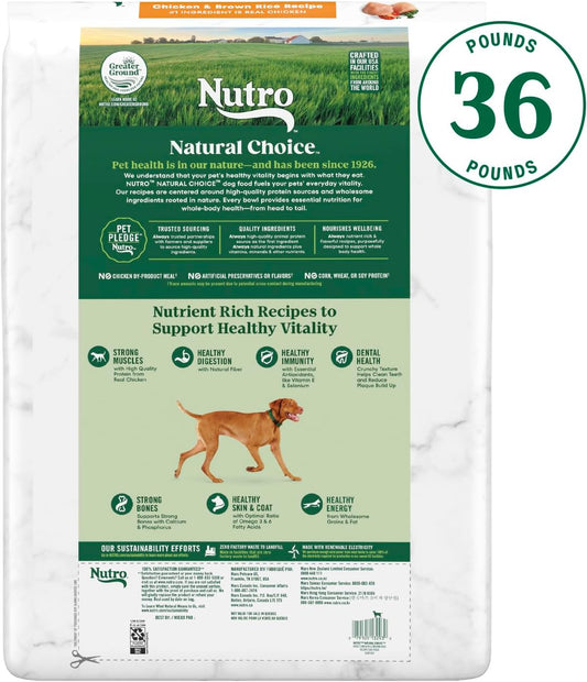 Nutro Natural Choice Adult Dry Dog Food, Chicken And Brown Rice Recipe 36 Lbs