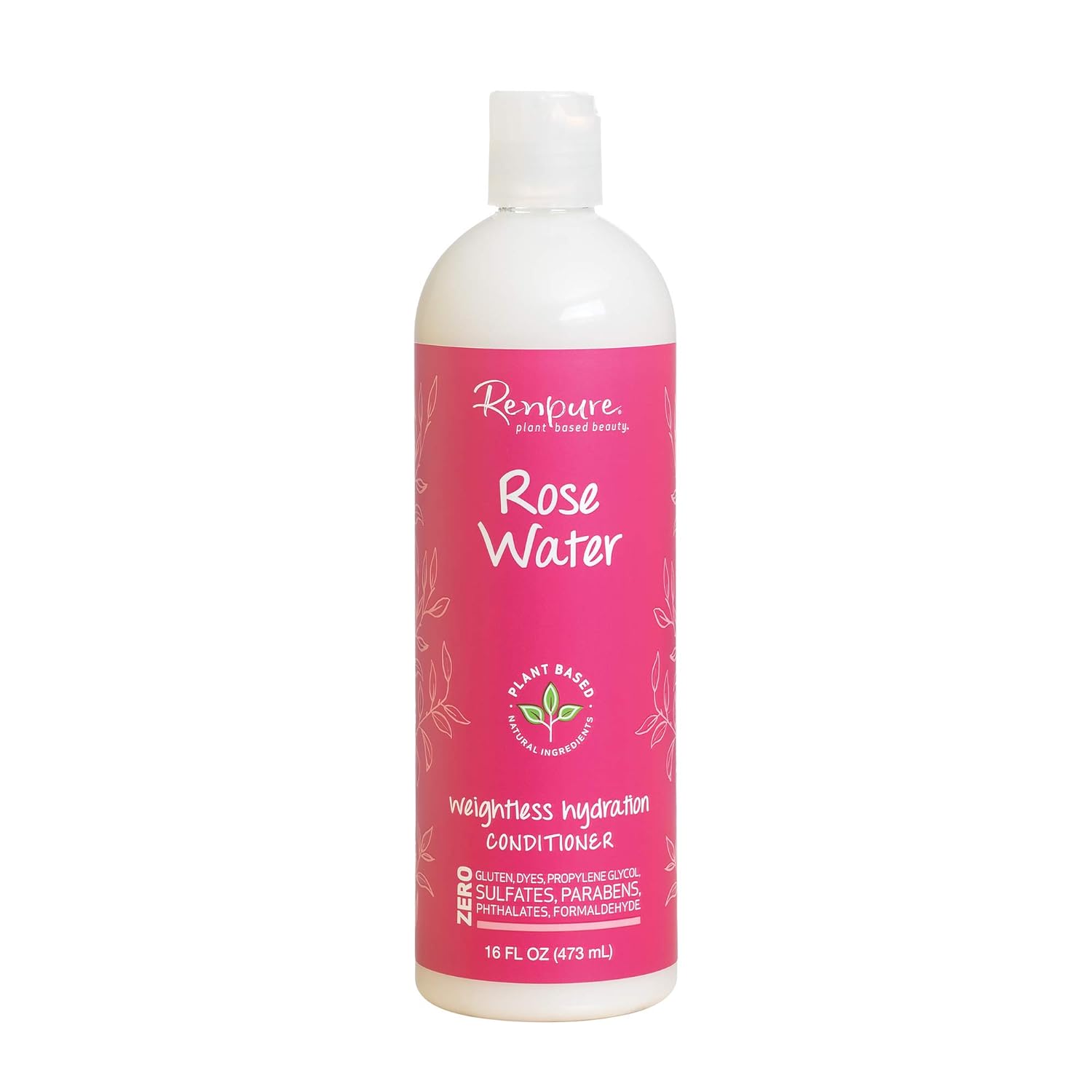 Renpure Plant-Based Beauty Rose Water Weightless Hydration Conditioner, 16 Fluid Ounce