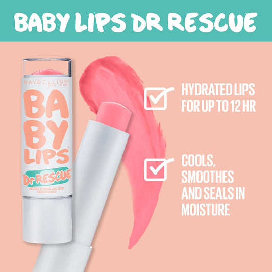 Maybelline New York Baby Lips Dr Rescue Medicated Lip Balm, Coral Crave, 0.15 Oz