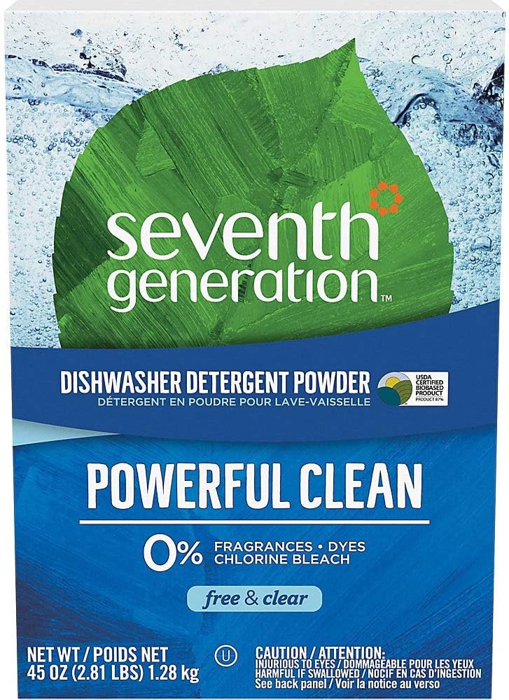 Seventh Generation Automatic Dishwashing Powder, Free & Clear, 45 oz : Health & Household